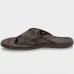 Chinelo Couro Pegada Anilina Masculino - Marrom Escuro
