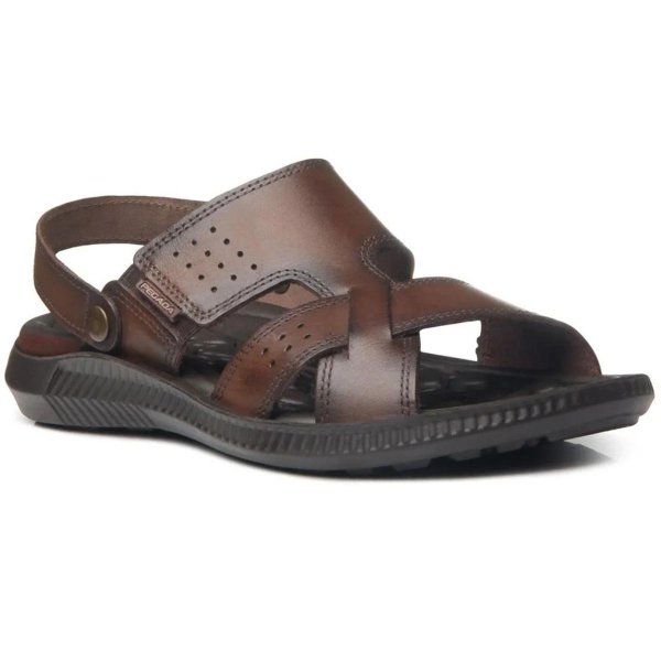 Sandália Couro Pegada 133156 Masculina - Marrom Escuro