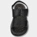 Sandália Couro Pegada Anilina Tiras Autocolantes Masculina - Preto