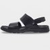 Sandália Couro Pegada Anilina Tiras Autocolantes Masculina - Preto