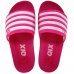 Chinelo Slide QIX Listras Feminino - Pink e Branco
