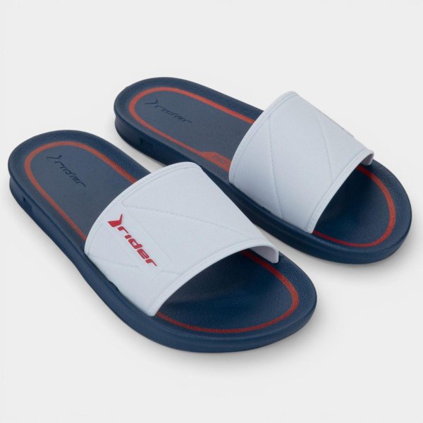 Chinelo Rider Slide Street Listra Masculino - Azul e Vermelho