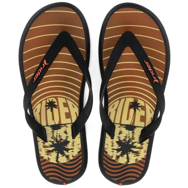 Chinelo Rider R1 Style Masculino - Preto e Laranja
