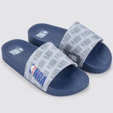 Chinelo Infantil Rider Slide Full 86 NBA - Azul e Cinza