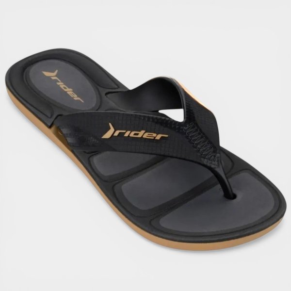 Chinelo Rider Pulse II Masculino - Preto e Bege